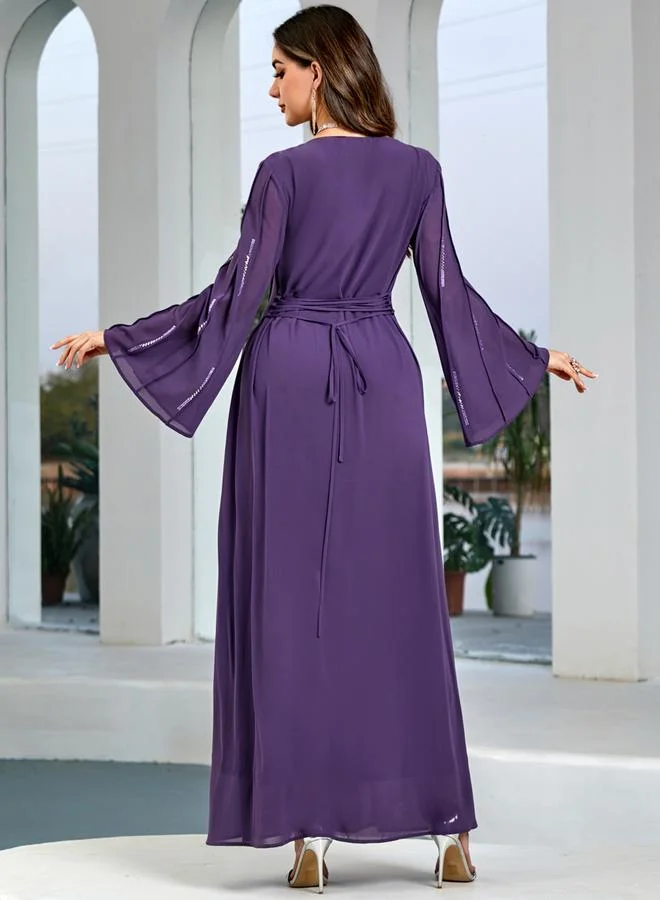 Take Two Women Embellished Bell Sleeve Maxi Dress